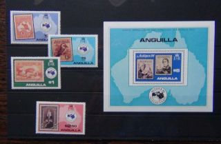 Anguilla 1984 Ausipex 84 International Stamp Exhibition Set & M/s Mnh