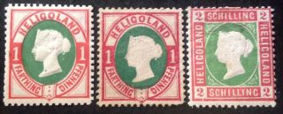 Heligoland 1875 3 X Stamps Hinged Worth A Closer Look ? ? ?