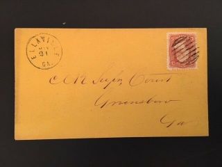 1868 Us Postal 3 Cent Washington Scott 94 " F Grill " Cover
