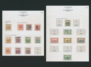 Hungary Stamps 1919 Debreczen Occupation Romania Issues,  2 Lovely Pages Of Vf