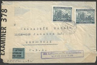 Bohemia And Moravia,  German Occupation Wwii.  Air Mail Letter To Usa 1940