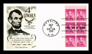 Dr Jim Stamps Us 4c Abraham Lincoln First Day Cover Booklet Pane