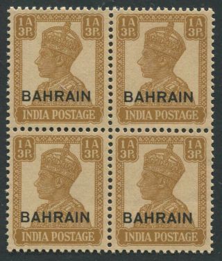 Bahrain Kgvi 1942 - 5 1a3p Overprinted On India Mnh Block Of 4.  Sg 46 £40.  00