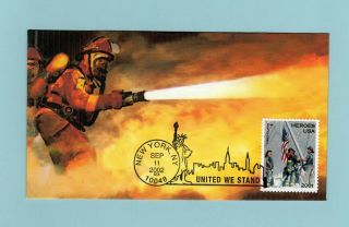 U.  S.  Fdc B2 Heritage Cachet - The Heroes Of 2001 Semi - Postal Stamp