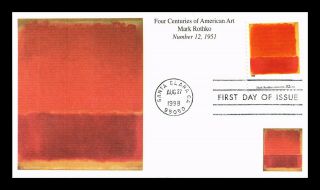Dr Jim Stamps Us Mark Rothko Four Centuries Art First Day Cover Mystic