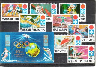 Hungary 1972 Sapporo Olympic Games Set&s/s Mnh Vf