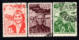 Russia Ussr 1939 Set Of Stamps Zagor 573 - 575 Cv=13$