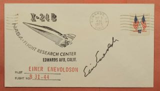 1975 Test Pilot Einar Enevoldson Signed X - 24b Aircraft Flight Edwards Ca