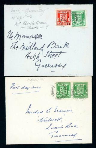 Guernsey Channel Islands Wwii Occupation Covers (2) (au130)