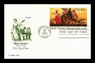 Dr Jim Stamps Us Molly Pitcher Monmouth First Day Postal Card Freehold