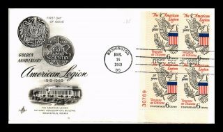 Dr Jim Stamps Us American Legion Golden Anniversary Fdc Cover Plate Block