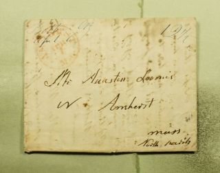 Dr Who 1842 Amherst Ma Stampless F/l Paid 12 1/2c E67744