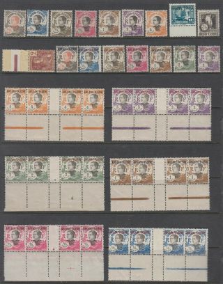French Colonies Indo - China Selection Old Mnh Stamps In Singles & Gutters.