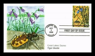 Dr Jim Stamps Us Great Lakes Dunes Tiger Beetle Fdc Cover Empire Michigan