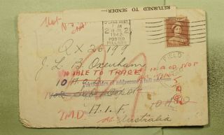 Dr Who 1942 Australia Brisbane Dead Letter Branch Rts E40381