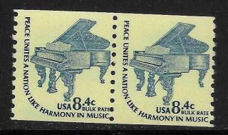 Xsb116 Scott 1615c Us Stamp 1978 8.  4c Grand Piano Mnh Coil Pair Americana Series