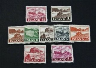 Nystamps Iceland Stamp 257 - 265 Og H/nh $55