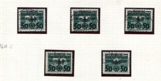 1938 Generalgouvernement Stamps,  Issued Under German Occ.  Mi 35 - 39 Compl.  Set