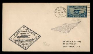Dr Who 1929 Springfield Oh First Flight Air Mail C131087