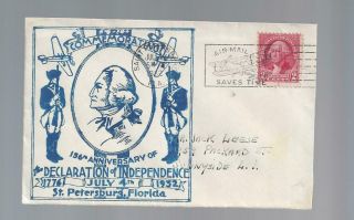 Saint Petersburg Fla 1932 Commemorating 156th Anniv Declaration Of Independence