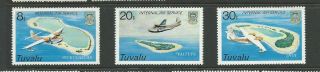 Tuvalu 1979 Internal Airmail Part Set Of 3 Complete Mlh Lightly Hinged