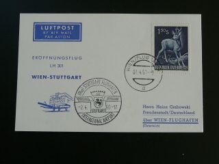 First Flight Cover Lufthansa 1960 Wien Austria To Stuttgart 92664