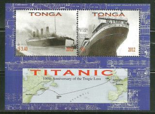 Tonga 1179 Mnh S/s 100th Anniversary Of The Titanic