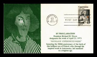 Dr Jim Stamps Us Nicolaus Copernicus Week President Nixon Fdc Cover