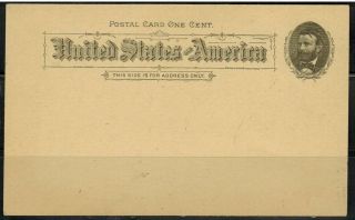 United States Ux10 1891 Postal Card