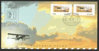 Singapore 2019 100 Years Of First Airmail Postage Label Machine No.  S796 Cover