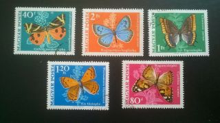 5 Hungary Magyar Posta Different Butterflies Stamps Lot31