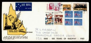 Dr Who 1980 Australia 100 Years Of Railway Air Mail C138113