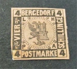 Nystamps German States Bergedorf Stamp 5 Og H $25