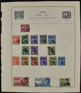 Egypt Double Sided Album Page Of Stamps V8268