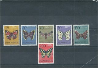 Yugoslavia 1964 Mnh Butterflies Set See