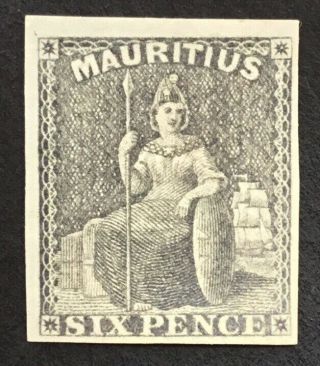 Mauritius Q Victoria 1861 6d Dull Purple Slate Sg 33.  (cat £45)