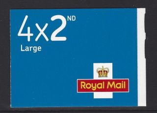 2017 Gb Qeii Royal Mail 4 X 2nd Class Large Stamp Book Font Colour Change M17l
