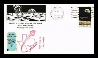 Dr Jim Stamps Us Apollo 11 Man On The Moon Nasa Local Post Space Event Cover