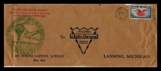 Dr Jim Stamps Us Lafayette Indiana Air Mail Anniversary Legal Size Cover 1938