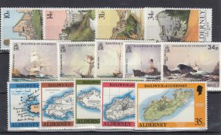 Alderney 1986 - 1989 Maps,  Shipwrecks & Forts Mnh J4038