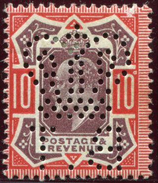 1902 - Great Britain - Edward Vii 10d With Board Of Trade Perfin,
