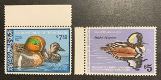 Tdstamps: Us Federal Duck Stamps Scott Rw45 Rw46 (2) $5 $7.  50 Nh Og
