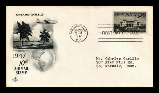 Dr Jim Stamps Us 10c Air Mail First Day Cover Art Craft Scott C34