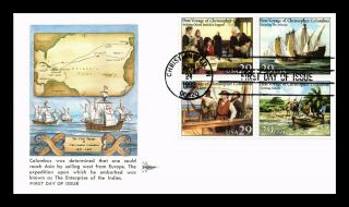 Us Cover First Voyage Of Christopher Columbus Fdc Setenant Gill Craft Cachet