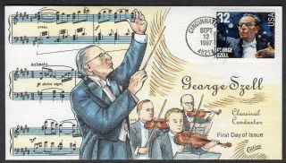 1997 American Conductor George Szell - Collins Hand Painted Fdc Z382