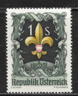 Austria 1951 Boy Scout And Emblem Sc 576 Mlh