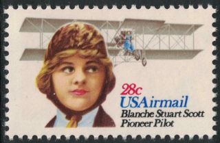 Scott C99 - Blanche Stuart Scott,  Pioneer Pilot - 28c Mnh 1980 - Airmail