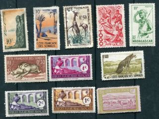 Lot Stamps Of French African Colonies