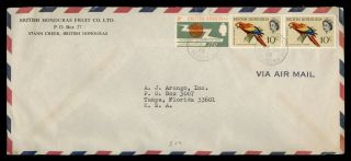 Dr Who 1965 British Honduras Belize Airmail To Usa Adveritsing Fruit Co E72019