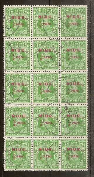 Niue 1911 0.  5d Surcharge Block Sg17 Fine